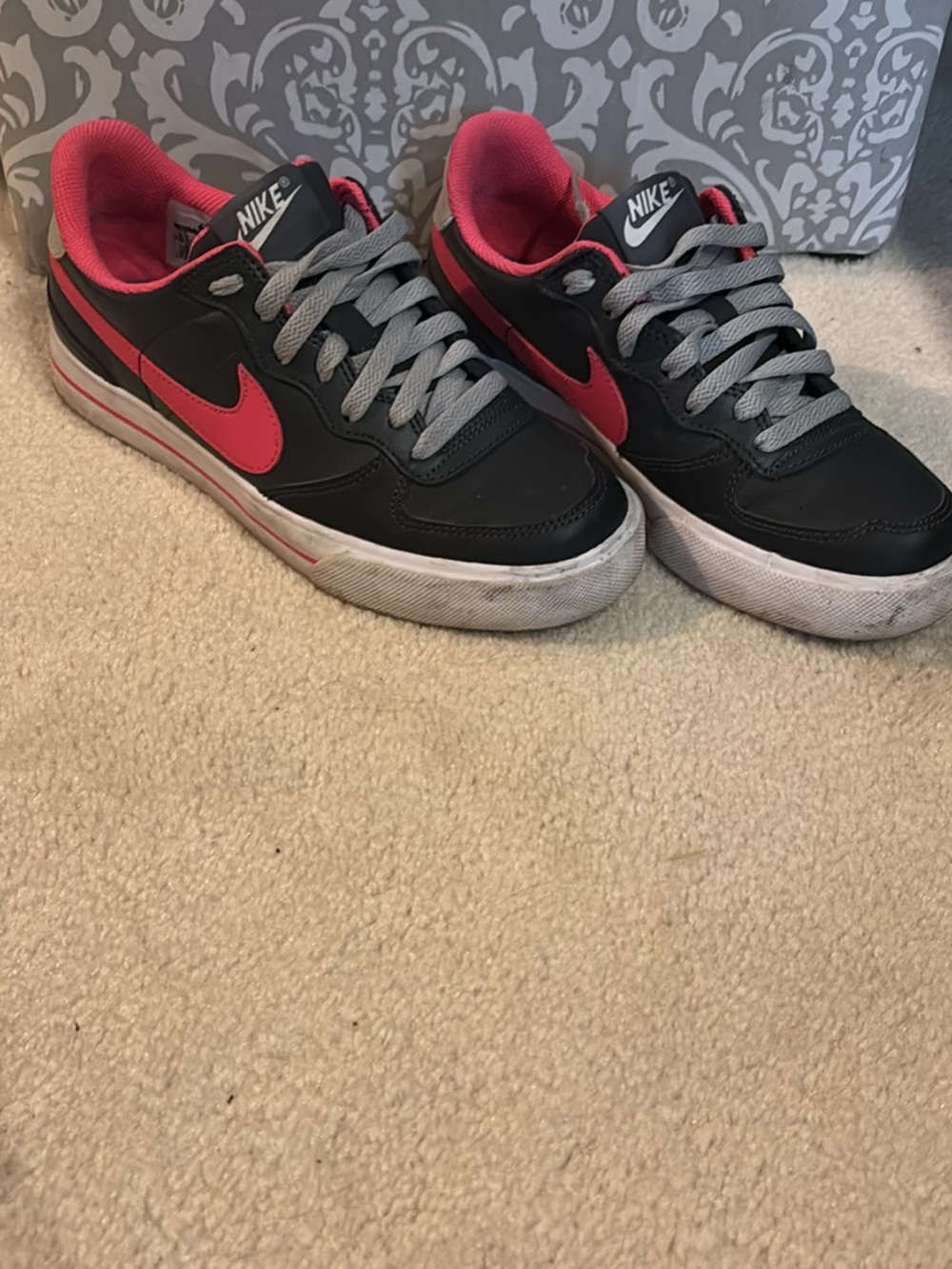 Nike Black and Pink Low-Top Sneakers